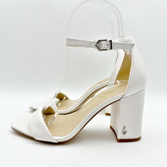 Sam Edelman Womens Daniella Heel US 8 Wide EU 38.5 White Leather NIB - Picture 8 of 12